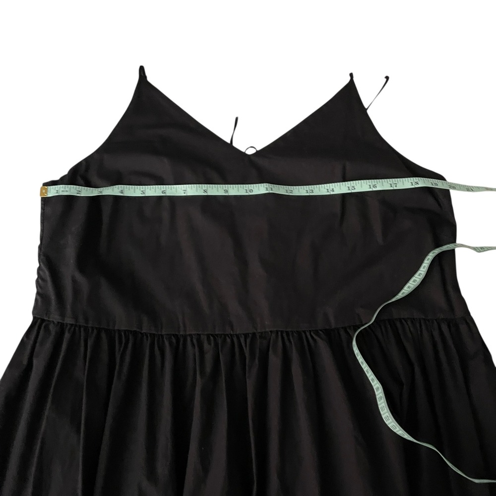 Cuyana Womens Poplin Tiered Strappy V Neck Midi Dress Neutral Size XL Black - Picture 5 of 10